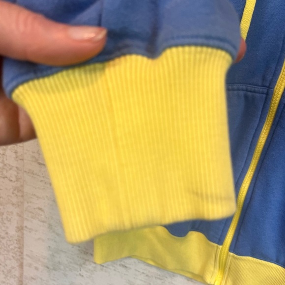 Fallout Bethesda Vault 111 Blue Yellow Sweatshirt Hoodie Zip Up Number 111 Sz M - Picture 3 of 16